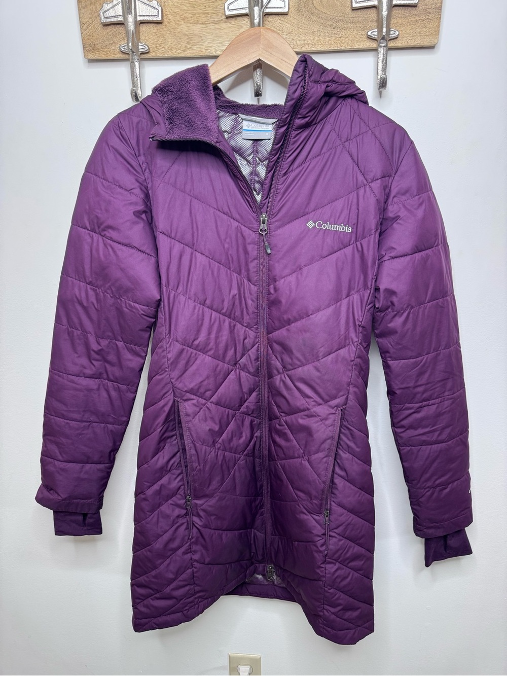 Columbia Deep Purple Quilted Hooded Puffer Jacket